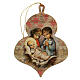 Wooden Christmas tree ornament, Children adoring Baby Jesus s1