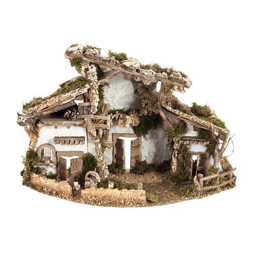 Nativity set accessory, cabin-style Hut 60x30x40 cm 1