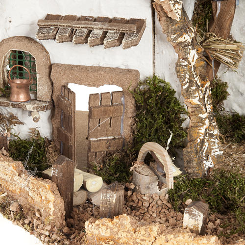 Nativity set accessory, cabin-style Hut 60x30x40 cm 2