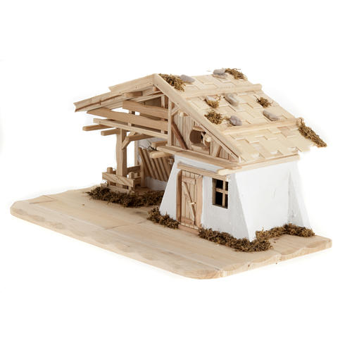 Hütte für Krippe aus Holz 60x30x30cm 3