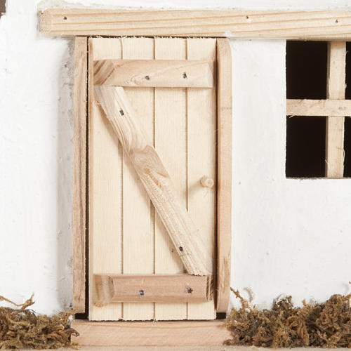 Hütte für Krippe aus Holz 60x30x30cm 6