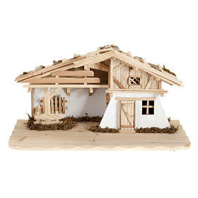 Nativity scene accessory, hut, natural wood, 60x30x30 cm