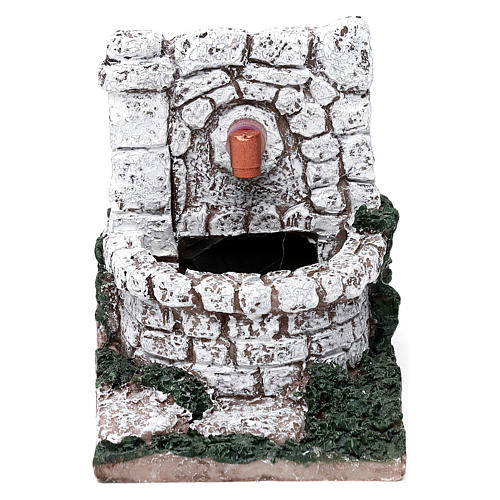 Nativity set accessory, water fountain with pump, resin 13X8X10 1