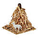 Miniature meule de paille et brebis crèche noel 6cm s2
