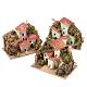 Nativity setting, houses in assorted colours 10x6cm s1