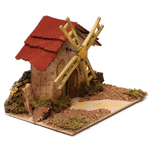 Mini moulin à vent crèche Noel 20x14 cm 3