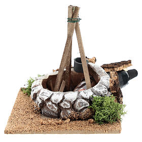 Nativity accessory, bonfire with pot