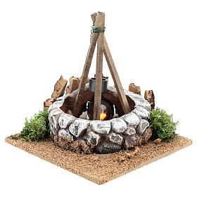 Nativity accessory, bonfire with pot