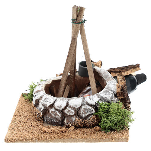 Nativity accessory, bonfire with pot 1