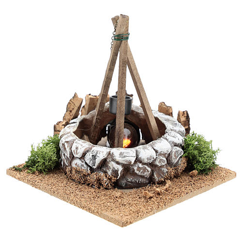 Nativity accessory, bonfire with pot 2