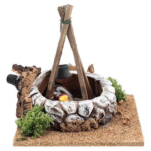 Nativity accessory, bonfire with pot 3