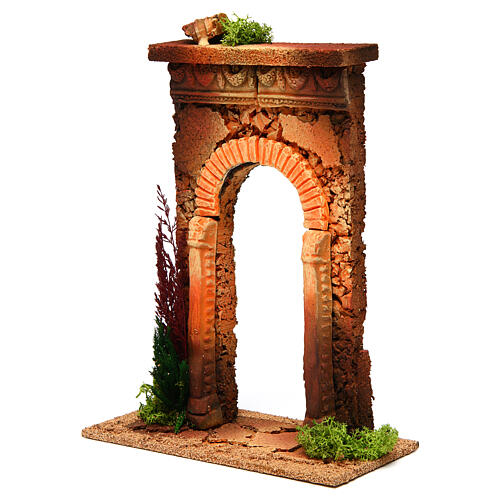 Arco com colunas e tijolos ambientação para presépio 2