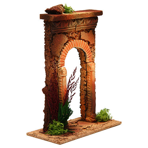 Arco com colunas e tijolos ambientação para presépio 3