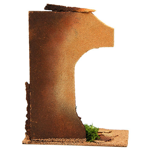 Nativity setting, half arch with bricks and flowers 4