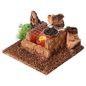 Nativity accessory, bonfire with pan