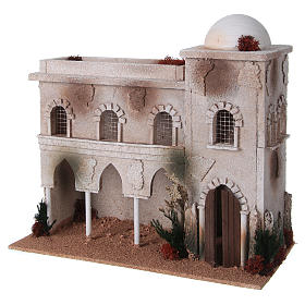 Arabisches Haus mit Kuppel und Bogen für Krippe