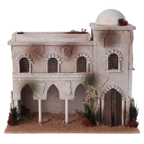 Nativity setting, Arabian house with dome and arches 1