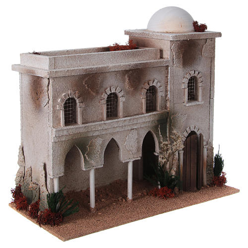 Casa árabe com cúpula e arcos para presépio 3