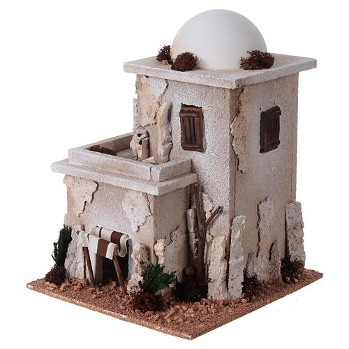 Nativity setting, double Arabian house with dome 2