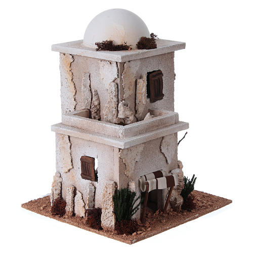 Nativity setting, double Arabian house with dome 3