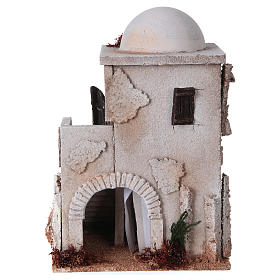 Nativity setting, minaret with dome and stairs