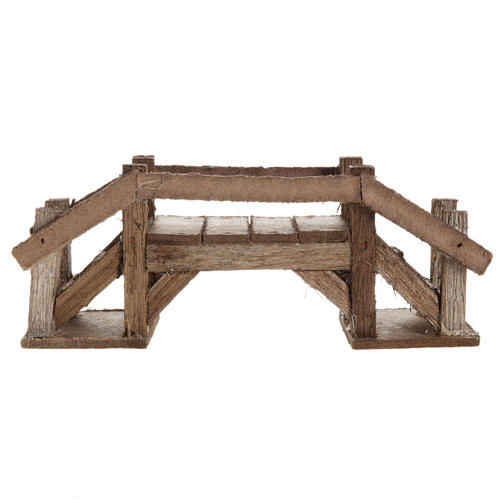 Nativity set accessory, wooden bridge, dark 2