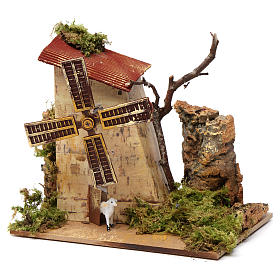 Nativity accessory, electric windmill with sheeps