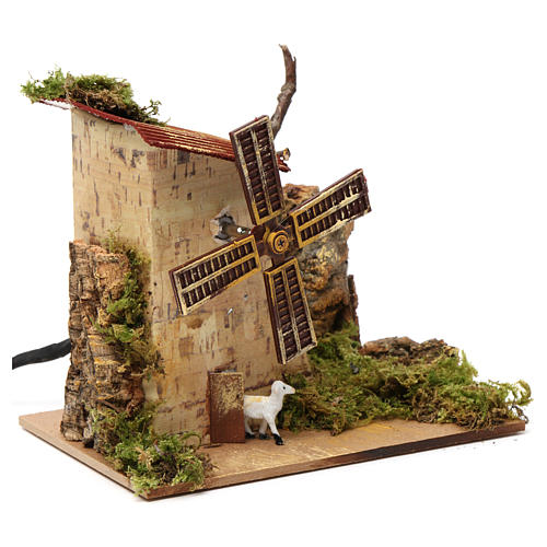 Nativity accessory, electric windmill with sheeps 3