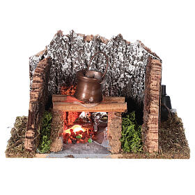 Nativity accessory, oven with smoke distillate