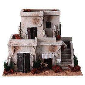 Minareto con scala illuminato ambientazione presepe 30x40x25 cm