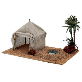 Nativity setting, oasis with tent