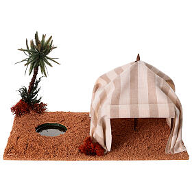 Nativity setting, oasis with tent