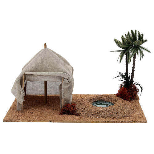 Nativity setting, oasis with tent 1