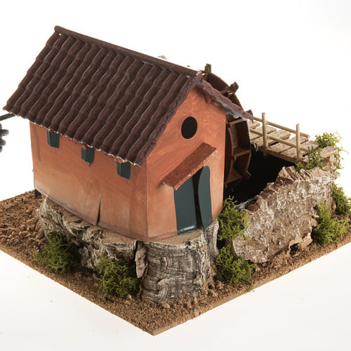 Nativity accessory, watermill with house 24x29x29 cm 2