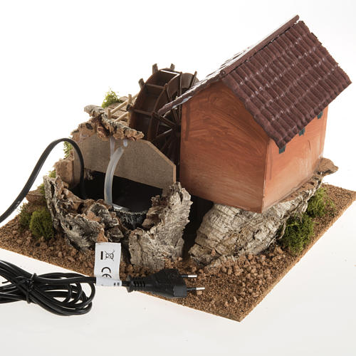 Nativity accessory, watermill with house 24x29x29 cm 3