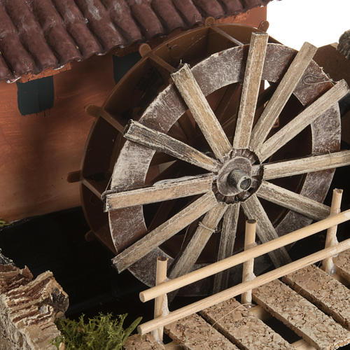 Nativity accessory, watermill with house 24x29x29 cm 4