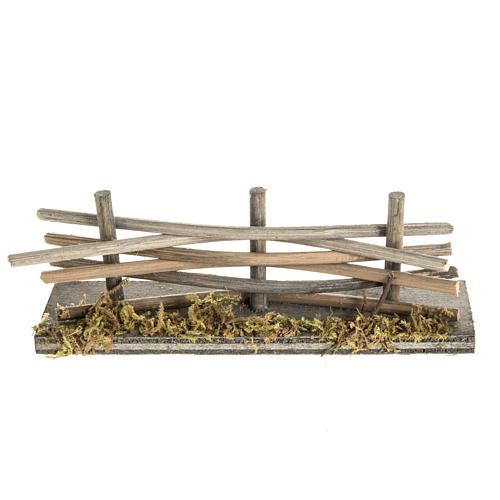 Nativity setting, wooden fence with moss 1