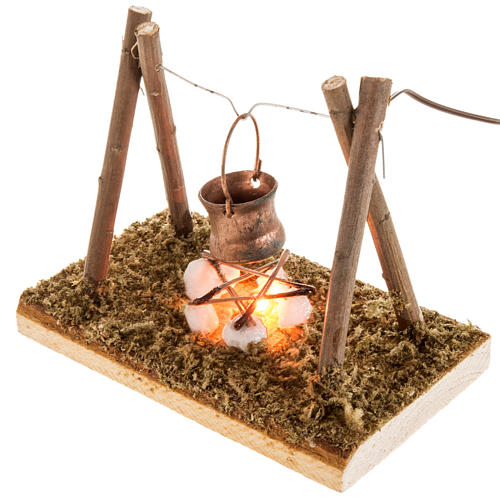 Electric fire pit for nativities, low voltage 2