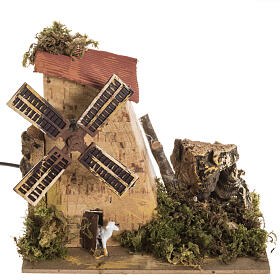 Moinhos para Presépio: Moinho de vento eléctrico com ovelha 1,2 W 10 rotações/minuto