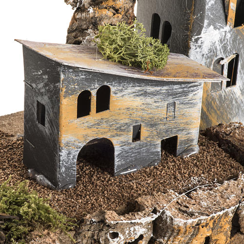 Borgo cartone con torre: ambiente presepe 4
