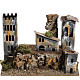 Borgo cartone con torre: ambiente presepe s1
