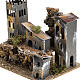 Borgo cartone con torre: ambiente presepe s3