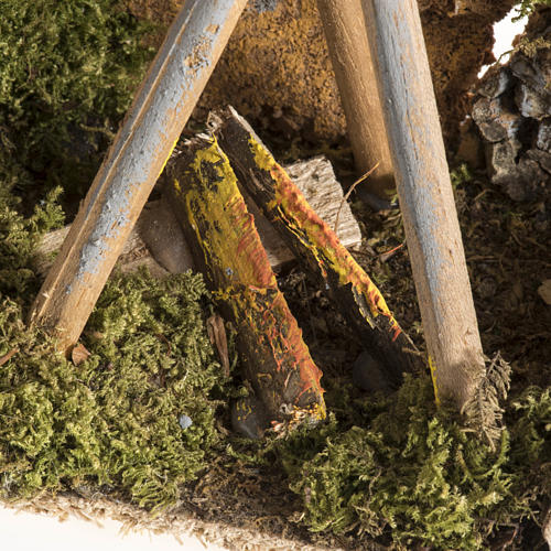 Finto fuoco presepe con ambientazione 5