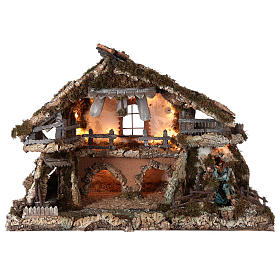 Stajenki i Groty do szopki: Stajenka do szopki 78x110x66 cm kaskada i ognisko Stajenki i Groty do szopki: Stajenka do szopki 78x110x66 cm kaskada i ognisko