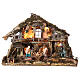 Nativity village, stable with waterfall and fire pit 78x110x66cm s1