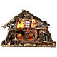 Nativity village, stable with waterfall and fire pit 78x110x66cm s7