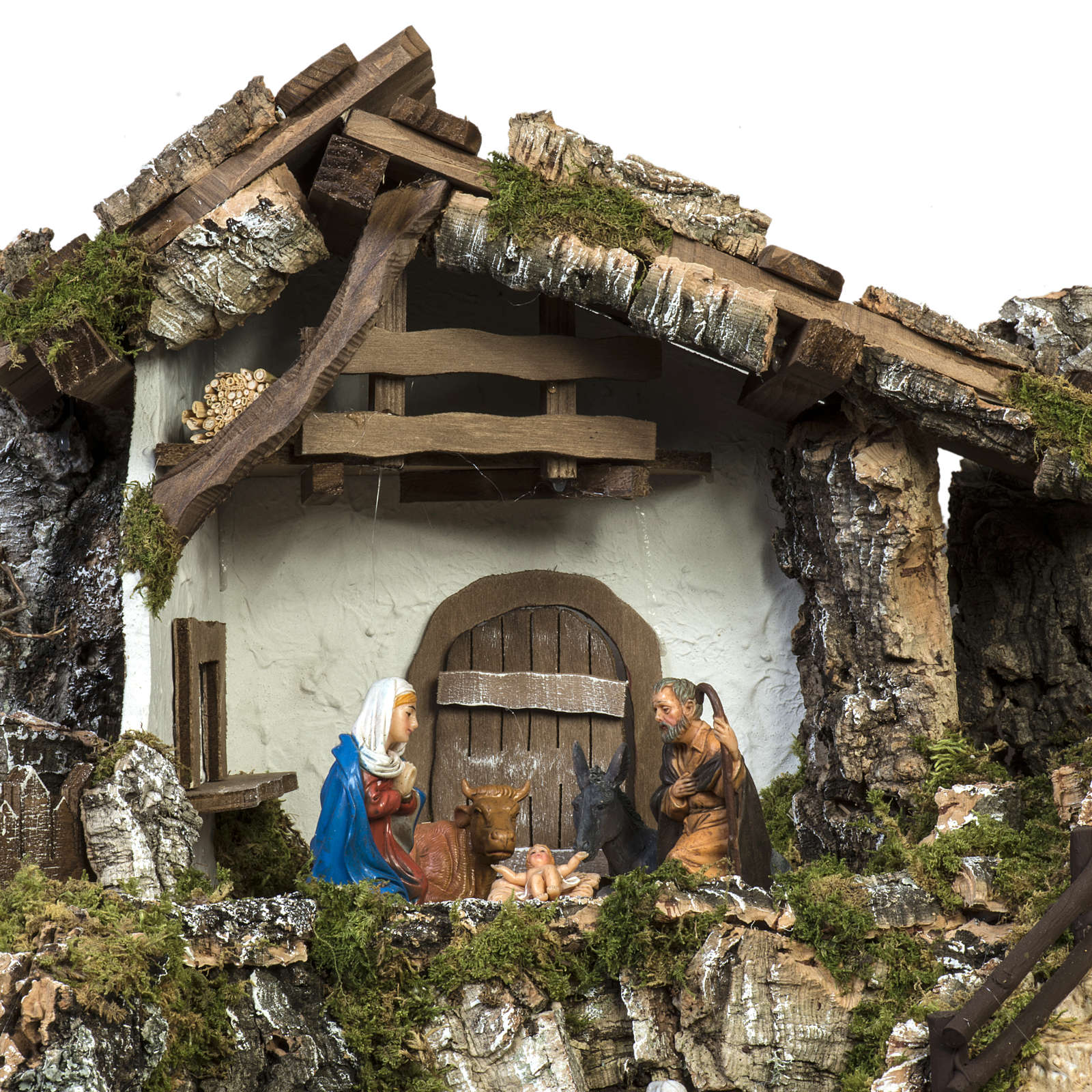 Etable crèche Noel avec moulin à vent et cascade vente en ligne sur