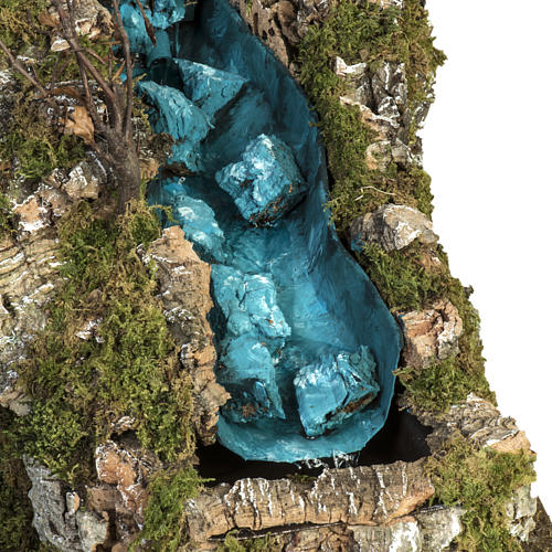 Capanna presepe con mulino a vento e cascata 4