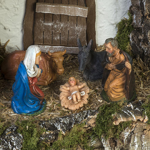 Nativity stable with windmill and waterfall 2