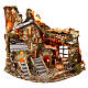 Nativity village with lights and fire s1